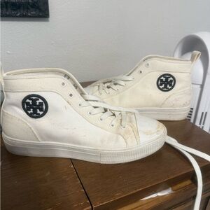 Tory Burch White High-Top Sneakers
